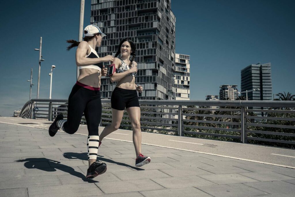 Running for Beginners over a city bridge